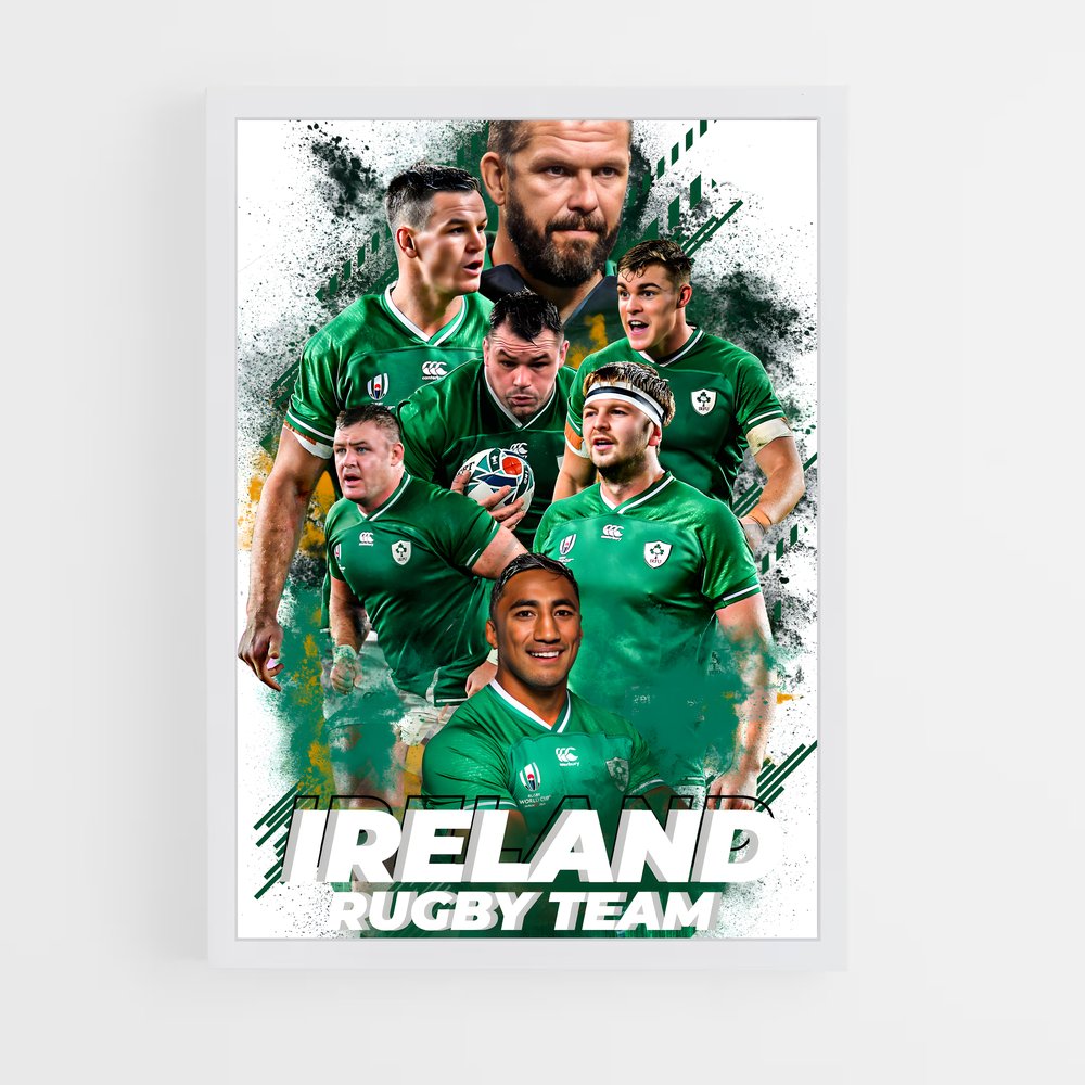 Poster Les Guerriers Verts – affiche Rugby (vue 3)